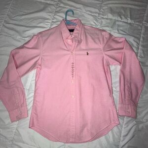 Women’s polo Ralph Lauren pink, classic fit shirt size medium. New with tags.